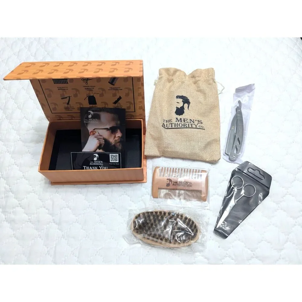 🧔‍♂️ M.A.C.® Men's Beard Grooming Kit w/ Boar Brush & Razor – New